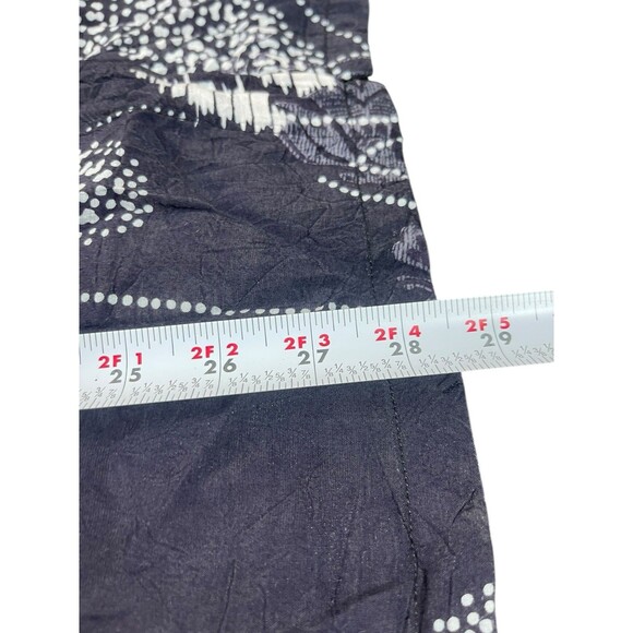 Citron Santa Monica 1X Black White Butterfly Floral Top Button Bamboo Blend READ - Picture 9 of 13